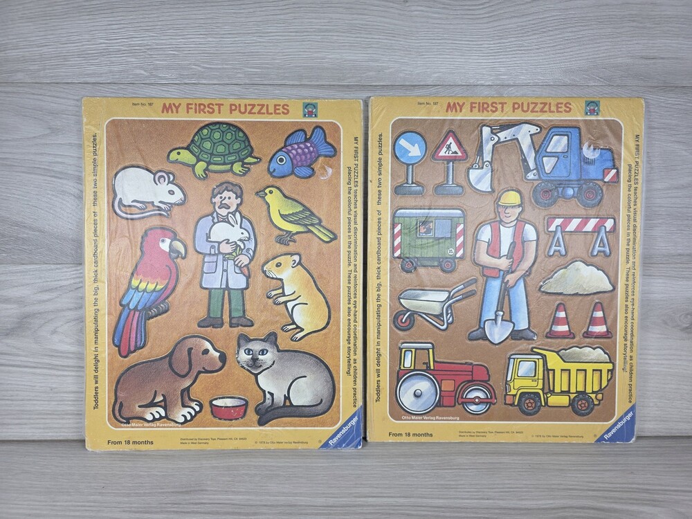 Ravensburger My First Puzzles Set of 2 Cardboard Puzzles West Germany SU40